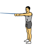 standing lat pull with fitband